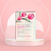 Invitation Rose moderne élégant Fête de la mère simple BRUNCH