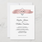 Invitation Rose moderne élégant Gold Marble Mariage Coeur (Devant)