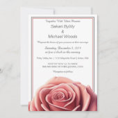 Invitation Rose moderne en blanc (Devant)