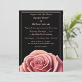 Invitation Rose moderne en noir (Debout devant)