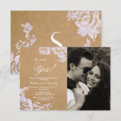 Invitation Rose moderne et élégant Floral Faux Argent (Devant / Derrière)