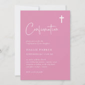 Invitation Rose moderne et minimaliste | Confirmations (Devant)