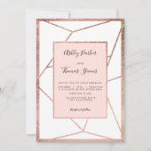 Invitation Rose moderne géométrique  d'or terrarium mariage (Devant)