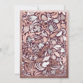 Invitation Rose moderne Gold Bourgogne Floral Mariage Botaniq (Dos)