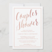 Invitation Rose moderne Gold Couples Wedding shower (Devant)