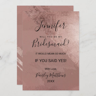 Invitation Rose moderne Gold Faux Foil Triangle Bridesmaid