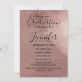 Invitation Rose moderne Gold Faux Foil Triangle Graduation (Devant)