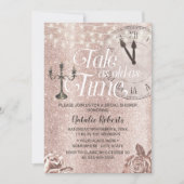 Invitation Rose moderne Gold Floral Conte Fête des mariées (Devant)