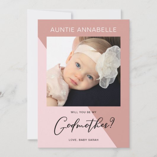 Invitation Rose moderne Gold Godmère Proposition (Devant)