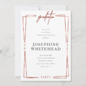 Invitation Rose moderne Gold Graduation Party (Devant)