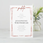 Invitation Rose moderne Gold Graduation Party (Debout devant)