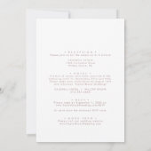 Invitation Rose moderne Gold Script Couple & Parents Mariage (Dos)