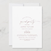 Invitation Rose moderne Gold Script Grad Party (Devant)