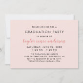 Invitation Rose moderne Gold Script Graduate Photo Graduate (Dos)