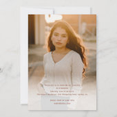 Invitation Rose moderne Gold Script Photo Graduation Party (Dos)