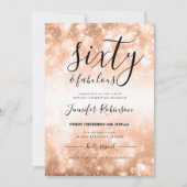 Invitation Rose moderne Gold Sixty & Fabuleux 60e anniversair (Devant)