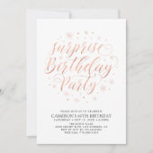 Invitation Rose moderne Gold Surprise Photo Anniversaire (Devant)