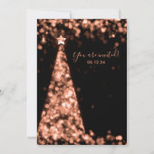 Invitation Rose moderne Gold Tree Mariage de Noël (Dos)