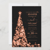 Invitation Rose moderne Gold Tree Mariage de Noël (Devant)