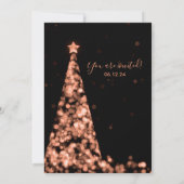 Invitation Rose moderne Gold Tree Mariage de Noël (Dos)