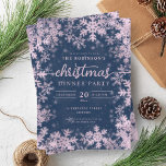 Invitation Rose moderne Gold Winter Wonderland Christmas Navy<br><div class="desc">Elégante société formelle et famille Noël / Cocktail / Dîner fêté Invitation modèle avec un Rose Gold Faux Foil Snowflake Winter Wonder design. Impressionnez vos amis avec cette carte d'invitation sophistiquée et moderne.</div>