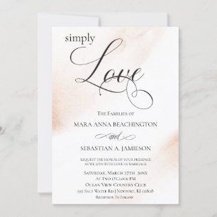 Invitation *~* Rose moderne or Abstrait Mariage aquarelle
