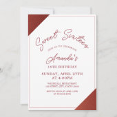Invitation Rose moderne or Parties scintillant cuivre doux 16 (Devant)
