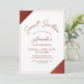 Invitation Rose moderne or Parties scintillant cuivre doux 16 (Debout devant)