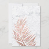 Invitation Rose moderne palmier en or marbre photo mariage (Dos)