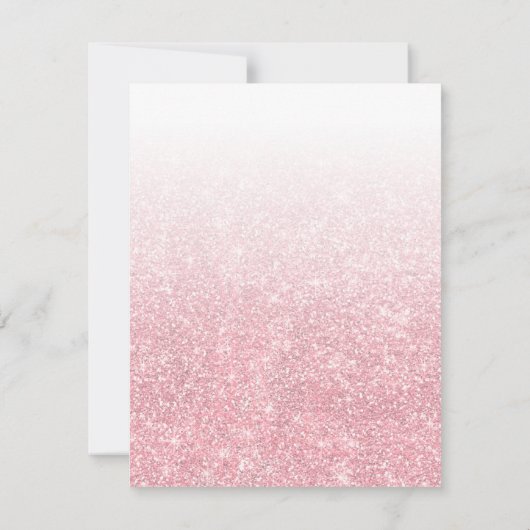 Invitation Rose moderne Parties scintillant d'or Ombre 16e an (Dos)