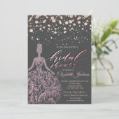 Invitation Rose moderne Parties scintillant d'or robe Fête de (Debout devant)