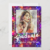 Invitation Rose moderne Photo Frame Graduation Party #2 (Devant)