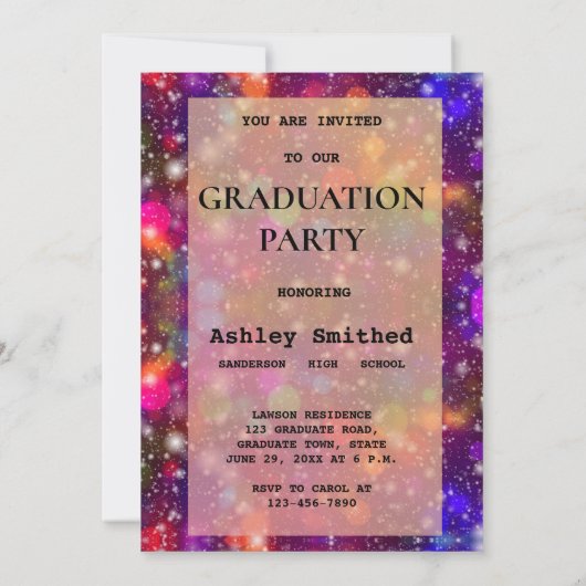 Invitation Rose moderne Photo Frame Graduation Party #2 (Dos)