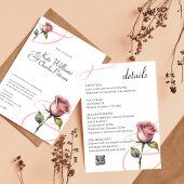 Invitation Rose moderne roux mariage détails de 