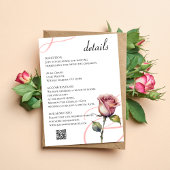 Invitation Rose moderne roux mariage détails de 