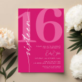 Invitation Rose moderne Seize fête d'anniversaire