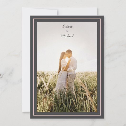 Invitation Rose moderne sur gris foncé (Dos)