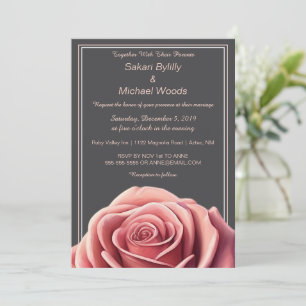 Invitation Rose moderne sur gris foncé