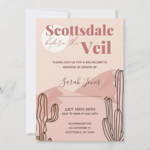 Invitation rose monochrome Scottsdale Bachelorette