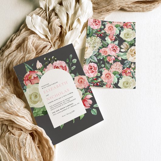 Invitation Rose Moody | Romantic Spring Florals Mariage
