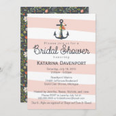 Invitation Rose nautique d'invitation de Fête de la mariée (Devant / Derrière)