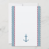 Invitation Rose nautique et bleu d'invitation de baby shower (Dos)