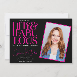 Invitation Rose Noir 50 & Fabuleux Anniversaire avec des Rayu