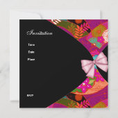 Invitation Rose Noir Doux 16 Anniversaire Fête Flor (Dos)