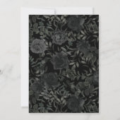 Invitation Rose noir foncé gothique fête de graduation gris (Dos)