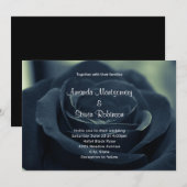 Invitation Rose noir foncé gothique Fleur photo Mariage (Devant / Derrière)