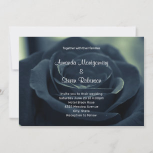 Invitation Rose noir foncé gothique Fleur photo Mariage