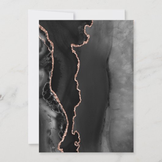 Invitation Rose noir Gold Agate Dark Mariage Rehears (Dos)