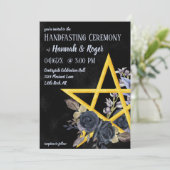 Invitation Rose noir gothique Wiccan Aquarelle à la main (Debout devant)