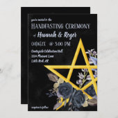 Invitation Rose noir gothique Wiccan Aquarelle à la main (Devant / Derrière)